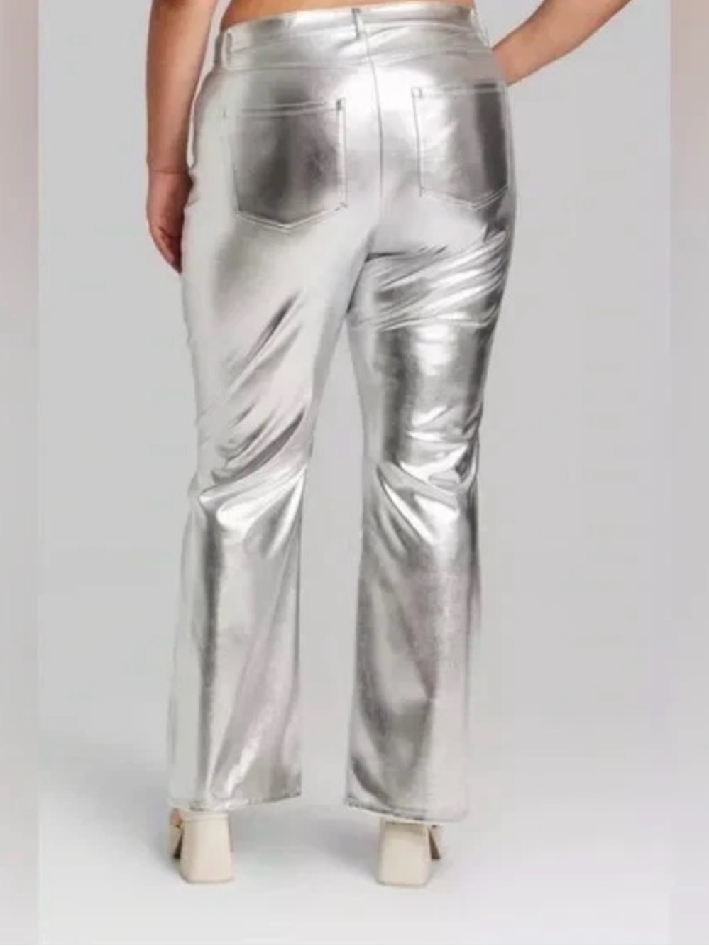 Wild Fable Metallic Silver Straight Leg Pants NWT Multiple Sizes - Picture 7 of 12